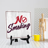 No Smoking 5"x 5" Square Table Sign With Acrylic Easel | Restaurant & Cafe Décor