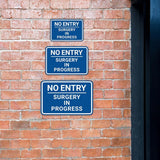 Classic Framed Plus No Entry Surgery In Progress Door or Wall Sign | Medical Procedure Rooms