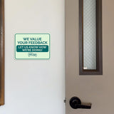 Classic Framed Plus We Value Your Feedback – Let Us Know How We’re Doing! Door or Wall Sign | Medical Facility Greeting & Reception