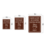 Portrait Round Plus Have A Cup Of Coffee Or Tea On Us Enjoy Wall or Door Sign | Public Notice Signs