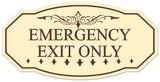 Signs ByLITA Victorian Emergency Exit Only Wall or Door Sign - Easy Installation | Durable Wall or Door