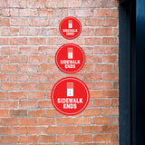 Circle Plus Sidewalk Ends Wall or Door Sign | Easy Installation | Business & Studio Signage