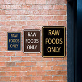 Signs ByLITA Portrait Round Food Preparation Area: Raw Foods Only Door or Wall Sign Durable ABS Plastic | Laser Engraved | Easy Installation | Kitchen | Hygiene