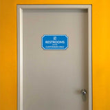 Notched Standard 'Restrooms Are For Customers Only Wall or Door Sign