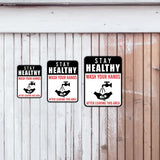 Portrait Round Plus Stay Healthy Wash Your Hands After Leaving This Area Wall or Door Sign | Farm/Barn Warning Signage