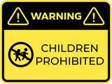 Classic Framed Plus Warning Children Prohibited Wall or Door Sign | Children Safety Sign