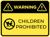 Classic Framed Plus Warning Children Prohibited Wall or Door Sign | Children Safety Sign