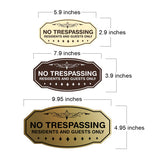 Victorian No Trespassing Residents and Guests Only Wall or Door Sign