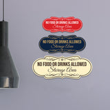 Signs ByLITA Designer No Food or Drinks Allowed in Storage Area Wall or Door Sign