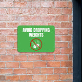 Classic Framed Plus Avoid Dropping Weights Door or Wall Sign | Gym Etiquette