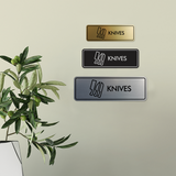 Signs ByLITA Standard Knives Door or Wall Sign Easy Installation | Durable Construction | Kitchen Essentials | Hygiene | AirBnB Signs