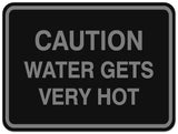 Signs ByLITA Classic Framed CAUTION WATER GETS VERY HOT Door or Wall Sign Durable Plastic | Easy Installation | Elegant Design