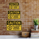 Classic Framed Plus Caution: Fall Hazard – Harness Required Door or Wall Sign | Miscellaneous Warning Signs - Industrial & Construction
