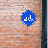 Circle Plus Handicap Restroom Wall or Door Sign | Easy Installation | Health & Safety Signage