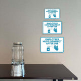 Classic Framed Plus Employees Must Disinfect After Use Door or Wall Sign | Bathroom Signs