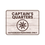 Classic Framed Plus Captain's Quarters Authorized Personnel Only Door or Wall Sign | Boats & Yachts Signage