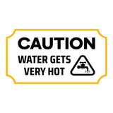 Notched Standard Caution Water Gets Very Hot Wall or Door Sign | Safety & Caution