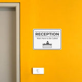 Classic Framed Plus Reception – Wait Here to Be Called Door or Wall Sign | Medical Facility Greeting & Reception