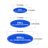 Oval Plus All Gender Restroom Wall or Door Sign Easy Installation | Business & Public Bathroom Signs