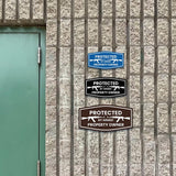 Signs ByLITA Fancy Protected by Armed Property Owner (AK 47) Door or Wall Sign | Home Security Warning Sign