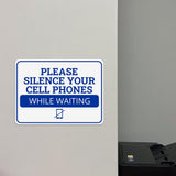 Classic Framed Plus Please Silence Your Cell Phones While Waiting Door or Wall Sign | Medical Facility Greeting & Reception