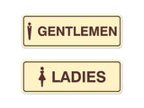 Signs ByLITA Standard Gentlemen and Ladies Figurine Signs - Easy Installation | Durable Wall or Door (2 Pack) Sign