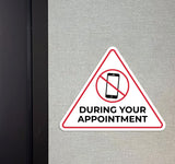 Triangle 'No Cell Phone Use During Your Appointment' Wall or Door Sign