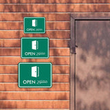 Classic Framed Plus Open - مفتوح Door or Wall Sign | Bilingual General Signs - Arabic