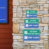 Classic Framed Plus Gas Mains Shut Off Valve Keep Clear Wall or Door Sign | Health & Safety Warning Signage