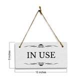 In Use 5" x 10" Hanging Wall or Door Sign | Rustic Twine | Stylish Business or Office Signage