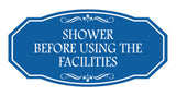 Signs ByLITA Victorian Shower Before Using the Facilities Wall or Door Sign