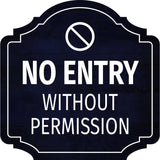 Heritage Plus No Entry Without Permission Wall or Door Sign | Office Warning Signage
