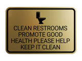Signs ByLITA Classic Framed Clean Restrooms Promote Good Health Please Help Keep It Clean Wall or Door Sign