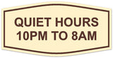 Signs ByLITA Fancy Quiet Hours 10 PM To 8 AM Sign | Legible Lettering | Easy No-Tool Installation | Powerful Foam Tape