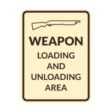 Signs ByLITA Portrait Round Weapon Loading And Unloading Area Door or Wall Sign | Gun Range Safety Warning Signs