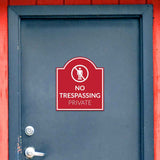 No Trespassing Private' Headstone - Wall or Door Signs ? Access & Control Sign