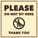 Signs ByLITA Square Please Do Not Sit Here Thank You Door or Wall Sign | Public Signage