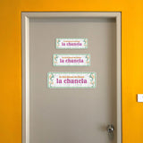 Standard Plus In this House we throw la chancla Door or Wall Sign | Funny Spanish Signs For Stores & Businesses