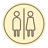 Signs ByLITA Circle Restroom Graphic Door or Wall Sign | Easy Installation | Durable Construction | Promote Health And Safety | Caution Warning Sign for Home, Business and Office Spaces