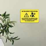Classic Framed Plus No Pain Doesn't Mean No Gain Use Proper Technique and Know Your Body's Limits To Avoid Injury Door or Wall Sign | Gym Etiquette