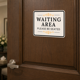Classic Framed Plus Waiting Area — Please Be Seated — Wall or Door Sign | Funeral and Memorial Services - Room & Area - Sign