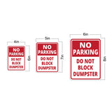 Portrait Round Plus No Parking Do Not Block Dumpster Door or Wall Sign | Health & Safety Signage