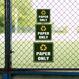Square Plus Paper Only Wall or Door Sign | Eco-Friendly Recycling