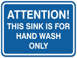 Signs ByLITA Classic Framed ATTENTION THIS SINK IS FOR HAND WASH ONLY Door or Wall Sign Durable Plastic | Easy Installation | Elegant Design