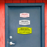 Signs ByLITA Fancy Protected by Veteran Vigilance: You've Been Warned! Easy Installation | Honor Veterans with Military Signs | US Pride | Businesses and Homes Wall or Door Sign