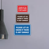 Signs ByLITA Classic Framed Please Let Us Know If There Is Any Damage Door or Wall Sign | Eco-Friendly Home Signs