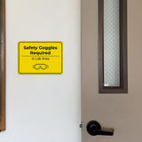 Classic Framed Plus Safety Goggles Required in Lab Area Door or Wall Sign | Workplace Safety & First Aid