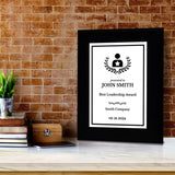 Leadership Customizable Black Frame Award Plaque | Easel Mount Option | Achievement and Recognition Personalizable Plaques