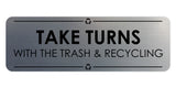Signs ByLITA Standard Take Turns with the Trash and Recycling Door or Wall Sign Easy Installation | Shared Accommodation | Sign for Home, Business, AirBNB and Office Spaces
