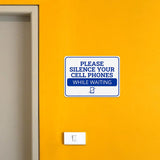 Classic Framed Plus Please Silence Your Cell Phones While Waiting Door or Wall Sign | Medical Facility Greeting & Reception